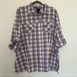 Torrid Plaid Cotton Button Down Shirt